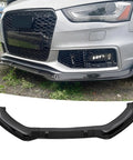 Front Bumper Lip Splitter Spoiler Kit For Audi A5 S5 A4 S Line B8 Series 2008 2017 Gloss Black 3 Piece Chin Air Dam Body Kit installed