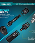 All In One Three Eighth Inch Socket Set 90 Piece SAE And Metric Impact Set with socket components and tool bits visible