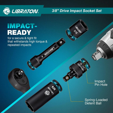 All In One Three Eighth Inch Socket Set 90 Piece SAE And Metric Impact Set with socket components and tool bits visible