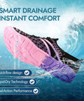 Hiking Barefoot Water Shoes For Men And Women Quick Dry Beach Swim Shoes with thick rubber soles and smart drainage display.