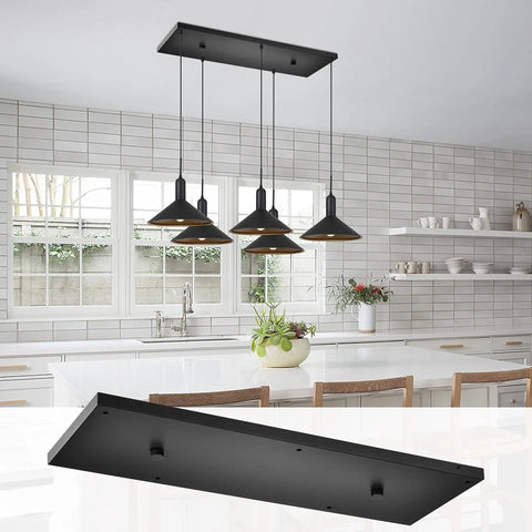 Five Pendant Light Linear Canopy Kit With Plug And Play Easy Install For Multi Pendant Lighting On Kitchen Island