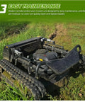Tracked Lawn Mower Workhorse For Hills And Rough Terrain With Wireless Remote Control Heavy Duty Outdoor Cutting Machine shown on grass