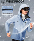 Women's Waterproof Ski Jacket With Fleece Lining, Built For Cold Weather, Triple Layer Insulation Snow Coat, Blue Large