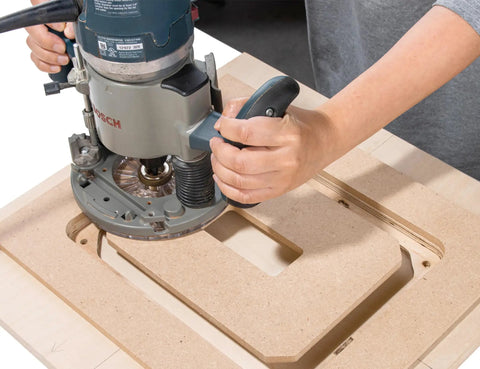 Router Table Insert Plate Template Kit With MDF Routing Template And Threaded Inserts Plus Router Bits for installation