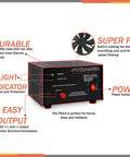 Beefy 12 Amp Benchtop Power Supply 12V DC Linear Regulated Converter with cooling fan, screw terminals, and indicators.