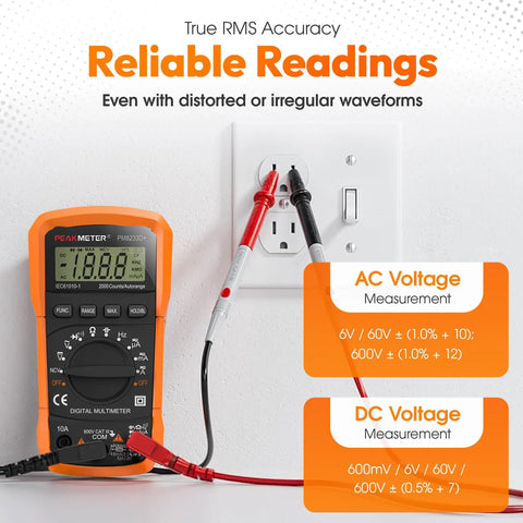 Auto Ranging Digital Multimeter For Grounding Tests On Sheets And Mats With No Guesswork Grounding Guide Carrying Case User Manual Large Backlit LCD And Easy Continuity Testing measuring voltage at wall outlet