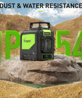 Self Leveling Laser Level With 360 Green Beam Cross Line, 360 Degree Horizontal Line And 130 Degree Vertical Coverage, Pulse Mode