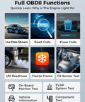 Image showing full OBDII functions of the 2026 Upgraded Bluetooth OBD2 Scanner And Code Reader for engine diagnostics.