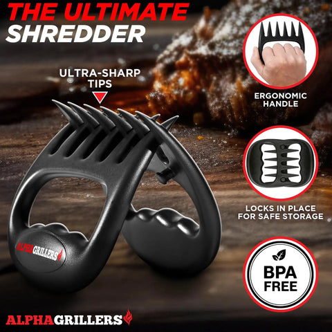 Heavy Duty Meat Shredder Claws For Grilling Bear Claws Puller displayed with strong ergonomic handles and ultra-sharp tips