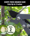 Heavy Duty Three Piece Garden Tool Set With Telescopic Aluminum Handles Including Bypass Lopper Pruning Shears And Hedge Shears cutting branch