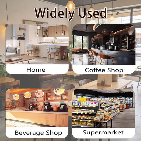 Image showing widely used settings for Sleek Electric Portafilter Cleaner With Auto Espresso Knock Box including home, coffee shop, beverage shop, and supermarket.