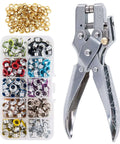 300 Sets 1/5 Inch Multi Color Metal Eyelets Grommets Kit With Hole Punch Plier And 100 Extra Gold Eyelets For Leather Canvas Fabrics Shoes