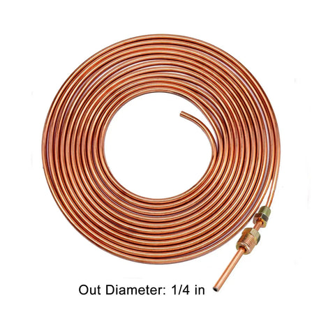 Quarter Inch Brake Line Kit 25 Ft Upgraded Copper Coated Flexible Brake Line Tube Roll with fittings visible