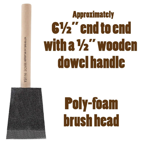 Top Shelf Two Inch Foam Brushes Twenty Four Pack For Painting Staining Varnishing Woodworking Cut Ins Made In The Usa with poly-foam head.