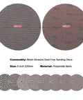 Top Shelf Nine Inch Mesh Sanding Discs With Hook And Loop Backing for random orbit sanders, polyamide fabric, various grits.