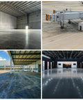 Heavy Duty Low Foam Auto Floor Cleaner, Straight Up Pro Grade Concentrate, Deep Cleaning Powerhouse For Concrete, Nails The Grime Removal, Streak Free Shine, Flawless On All Auto Scrubbers, Case Of Four One Gallon Jugs, showcasing various clean industrial floors.