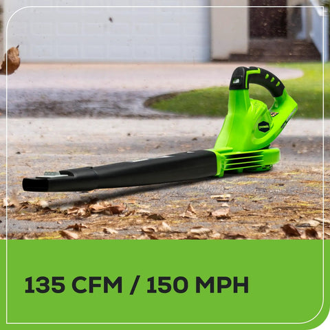 40V Leaf Blower Sweeper With 2.0 Ah Battery And Charger Ultra Lightweight Quiet For Fast Cleanups in yard on driveway