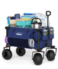 Beach Wagon With 9 Inch Balloon Wheels For Sand 200L Cart That Glides Over Soft Sand And Shoreline Gear Hauler With Pump Included