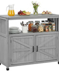 Wooden Patio Bar Table With Storage And Cedar Outdoor Buffet Cabinet Sideboard Serving Station With Double Layer Tabletop