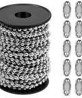 Stainless Steel Ball Bead Chain 50 Ft Spool Kit With 4.5 Mm Beads And 10 Connectors Size 10 Gauge durable chain for crafts