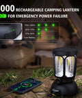 6000 Lumen LED Camping Lantern with Rechargeable Battery and Hand Crank Solar Power, portable emergency light outdoor usage