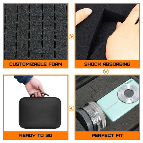 Rugged Hard Carrying Case With Custom Pluck Foam For Camera And Drone Gear showing customizable foam for shock absorption.