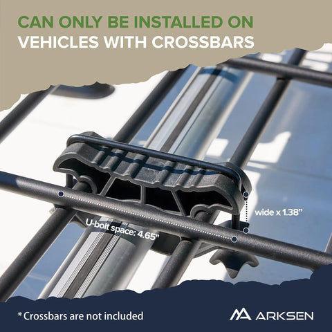 Slim Roof Rack Cargo Basket 64x23x6 Inches Beefy Heavy Duty Weatherproof Top Mount Carrier detail with U-bolt measurement