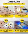 Easy installation steps for 8 Pack Solar Driveway Lights With On Off Switch EZ Install No Wiring Required Wireless Deck Path Garden Walkway Sidewalk 6 LED Outdoor Lights Dusk To Dawn Auto Solar Power Green Night Lighting For Yard And Garden