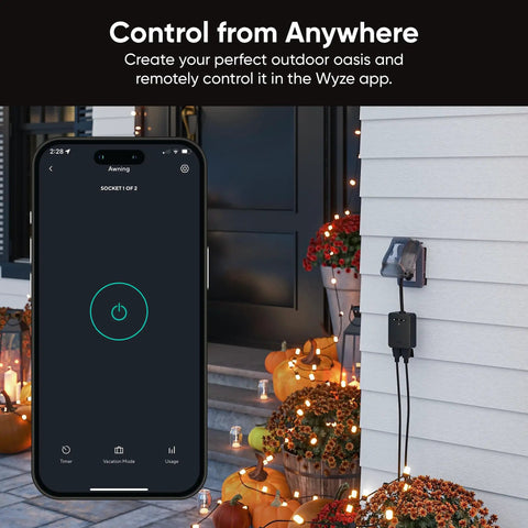 Outdoor Smart Plug With Dual Outlets And Energy Monitoring, Weatherproof IP64, 2.4GHz WiFi, No Hub Needed, Works With Alexa app