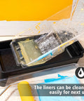 Using Disposable 4 Inch Paint Tray Liners Set With Plastic Tray And Roller Frame, 22 Pack, Includes 20 Replacement Liners