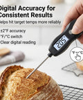 Digital Meat Thermometer With Backlight Instant Read In Seconds Waterproof For Cooking BBQ measuring bread temperature