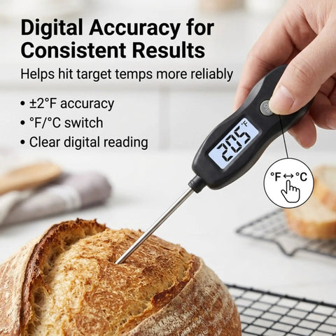 Digital Meat Thermometer With Backlight Instant Read In Seconds Waterproof For Cooking BBQ measuring bread temperature