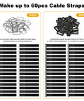 1 Inch By 39 Foot Nylon Hook And Loop Straps Roll With 60 Buckles 30 Metal And 30 Plastic Adjustable Reusable Cut To Length Ties For Home Office Garage Organization Black displayed with metal and plastic buckles.