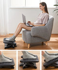 Person using Adjustable Ergonomic Desk Footrest With Massage 3 Height Positions And 30 Degree Tilt Under Desk Foot Stool