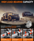 Off-road vehicles on rocky terrain with an inset showing 2Pcs 513288 Front Or Rear Wheel Bearing Hub Assembly for GM vehicles, with load descriptions.