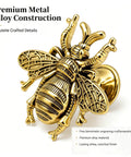 Bee Shape Cabinet Knobs 2 Pack Nature Inspired Single Hole Pulls For Cabinets Dressers Furniture Doors Antique Gold Zinc Alloy Electroplated Finish Rust Resistant, 2.2in