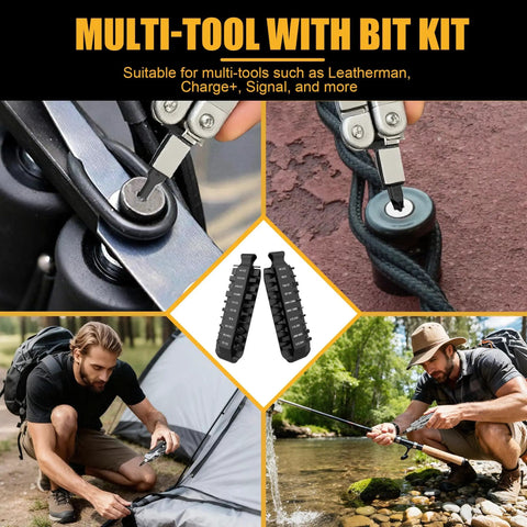 21 Piece Double Ended Screwdriver Bit Kit For Leatherman Multi Tool Screwdrivers Go To Flat Bits Built Tough From Industrial Grade S2 Hardened Steel Includes Dual Sheaths And Sturdy Storage Pouch with multiple views