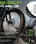 Fat Bike Inner Tube 26x4.0 With Schrader Valve 32mm, Heavy Duty E Bike Tube For 26 Inch Tires 3.5 To 4.0 Wide on mountain bike wheel