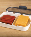 Split Deli Storage Container With Airtight Silicone Seal And Dry Erase Lid For Meats And Cheeses, Keeps Bacon Fresher Longer, 11.75 inch