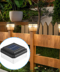 Weather Proof Fence Post Solar Lights For Backyard And Driveway Lines Durable Outdoor Solar Powered Lamps with a decorative fence.