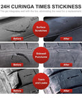 Before and after images showing repairs from Hardcore Pro Tire Repair Glue For Fast Emergency Flat Repairs And Worn Sidewall Cracks Durable All Weather Road Ready Auto Rubber Sealant Gotta Have Solution.