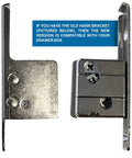 Heavy Duty Nickel Plated Steel Drawer Slide Brackets Clip On Front Fixing With Included Screws For No Sweat Cabinet Setup and Straight Up Reliable Drawer Glide Replacement Parts, side profile view.