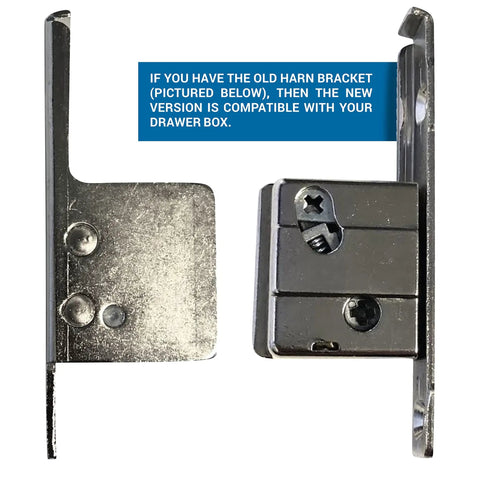 Heavy Duty Nickel Plated Steel Drawer Slide Brackets Clip On Front Fixing With Included Screws For No Sweat Cabinet Setup and Straight Up Reliable Drawer Glide Replacement Parts, side profile view.