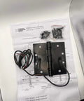 Electrified Steel Hinge Four Wire Electric Hinge Four And A Half Inches By Four And A Half Inches US26D Finish with installation guide