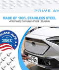 Stainless Steel License Plate Screws Set Eight Pack For Front And Rear Plates Rattle Proof And Rustproof Hardware For Cars