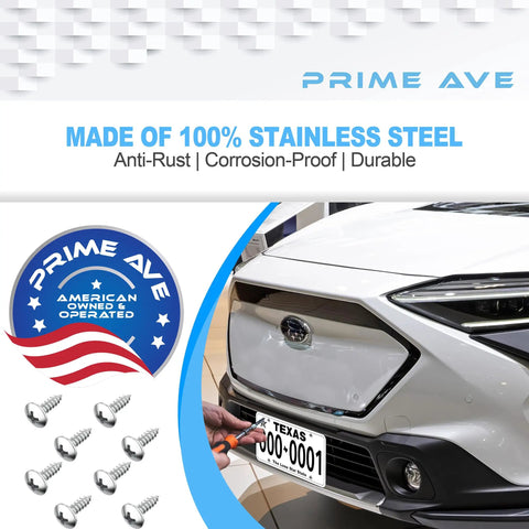 Stainless Steel License Plate Screws Set Eight Pack For Front And Rear Plates Rattle Proof And Rustproof Hardware For Cars