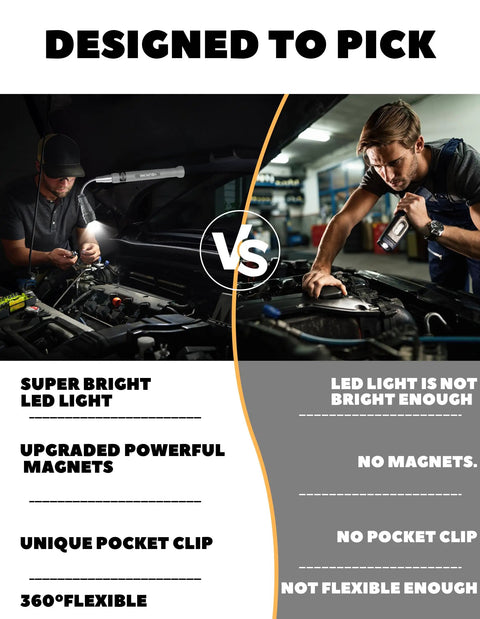 Magnetic Pickup Tool Telescoping Flashlight With 3 LED Bulbs 360 Degree Illumination Handy Gift for Dad Husband Grandpa Men Stocking Stuffers for Him Ultimate Handyman Gadget Gift