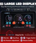 Front view of Apex LTP8500 85A HF Pilot Arc Plasma Cutter with LED controls and drag-cut options, showing detailed display.
