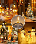 Versatile 6 Foot LED Accessory Cord With On Off Switch For Night Lights And Holiday Decor C7 Bulb 2 Pack with Halloween pumpkins and Christmas scenes.