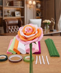 No Fuss Crepe Paper Flower DIY Kit With Stem Wire Tape And Glue Sticks For Easy Peasy Paper Flower Creations Classroom Crafts And Beautiful Floral Bouquets For Beginners, crepe paper rose kit